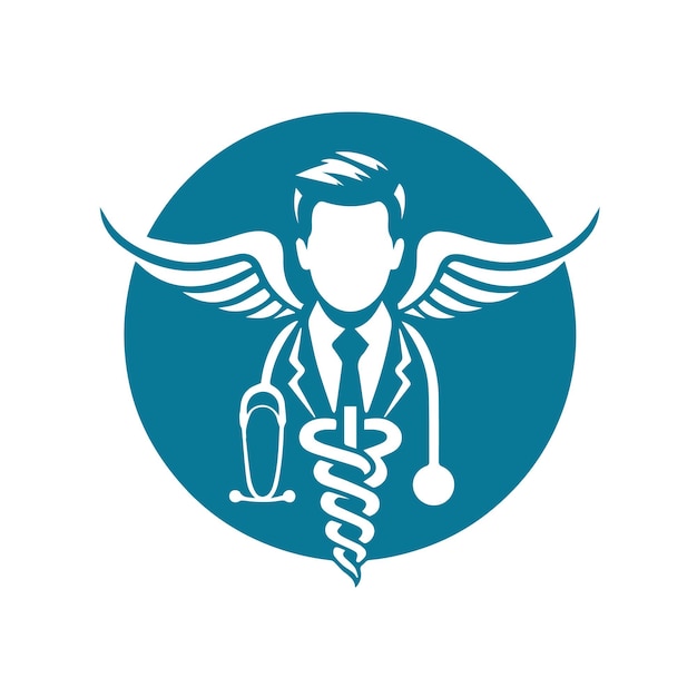 Doctor icon vector silhouette mascot doctor logo