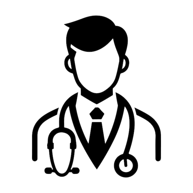 Doctor Icon with Stethoscope Nurse logo medical and health care hospital patient examination vecto