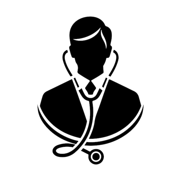 Doctor Icon with Stethoscope Nurse logo medical and health care hospital patient examination