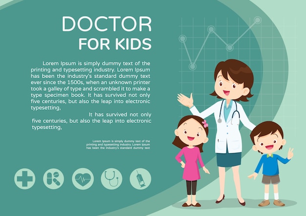 Doctor and kids background poster landscape