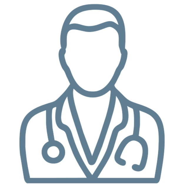 doctor in lab coat icon outline