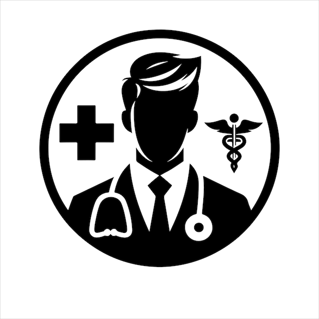 Doctor logo vector silhouette doctor icon on white background