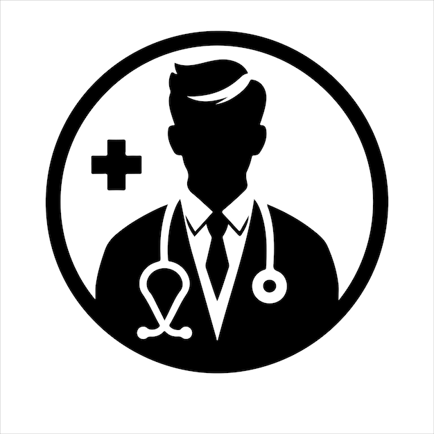 Doctor logo vector silhouette doctor icon on white background