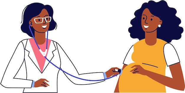 Doctor Medical Examination for Pregnant Black Woman