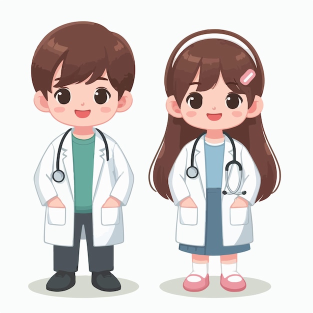 Doctor nurse and surgeon clipart cartoon style