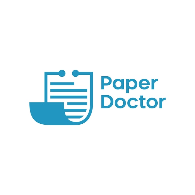 Doctor paper prescription medical logo vector icon line outline Premium Vector