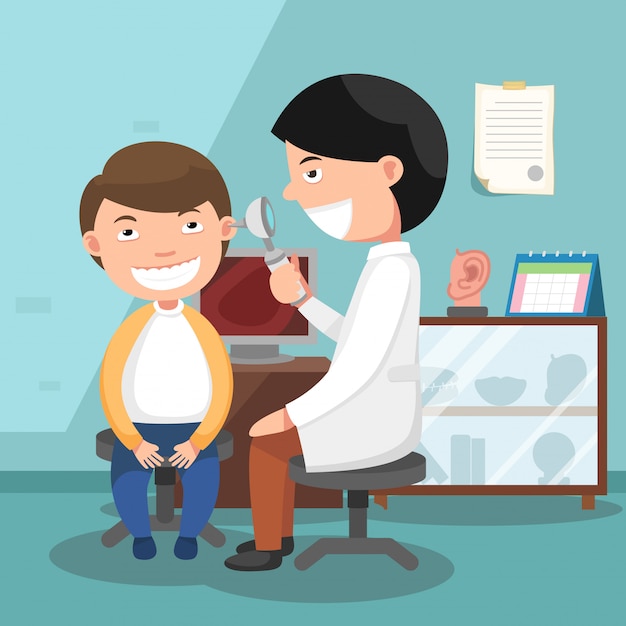 Doctor performing physical examination illustration