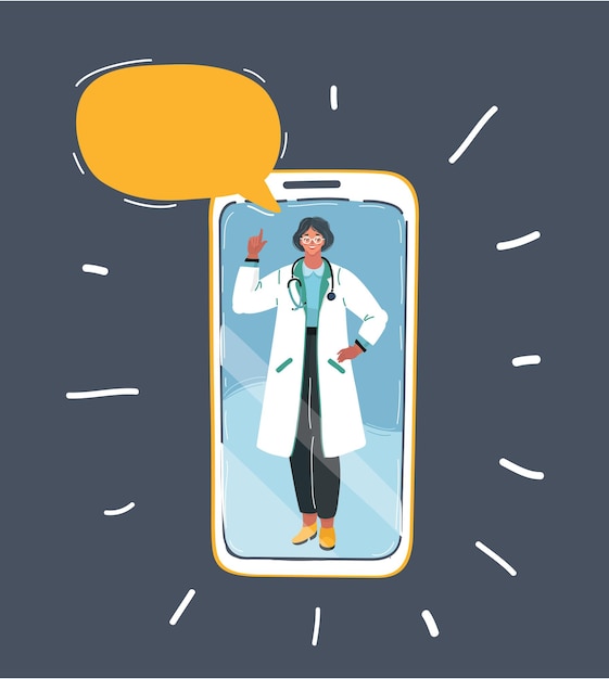 Doctor on phone screen