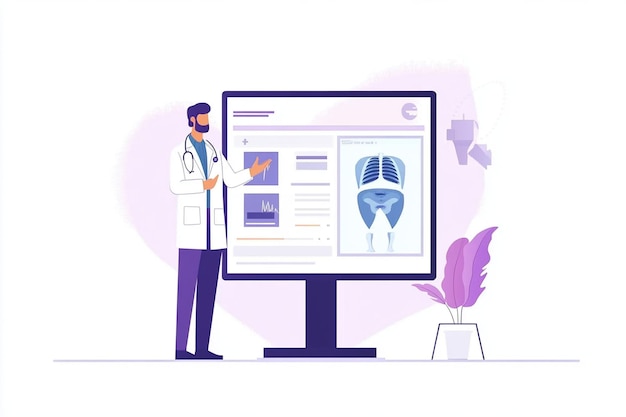 Doctor Presenting Medical Report Illustration