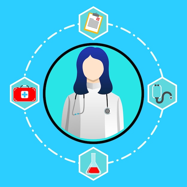 Doctor profile with medical service vector design icon