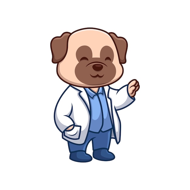 Vector doctor pub dog cartoon