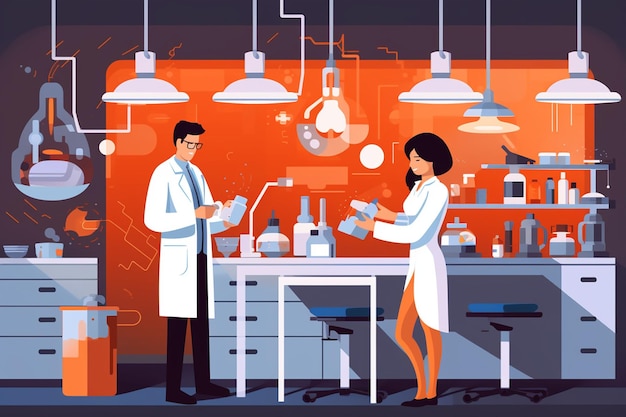 Doctor and Scientist Working in Laboratory