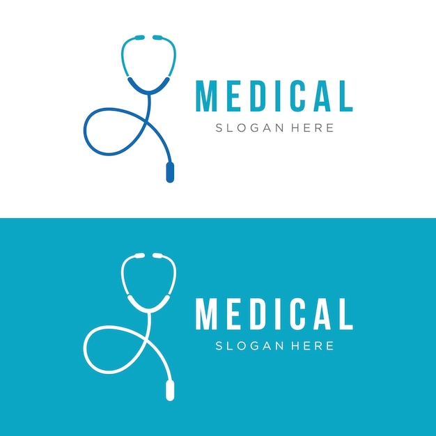 Vector doctor stethoscope logo template design for health care with creative idea vector illustration