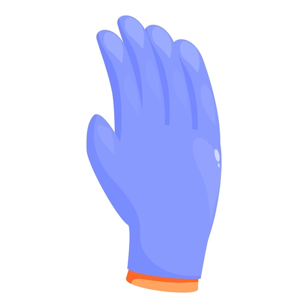 Vector doctor wearing sterile gloves raising hand for examination