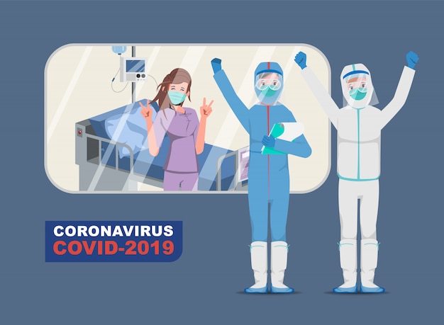 Doctor who save patients from coronavirus outbreak and fighting the coronavirus. Sick with Covid-19.