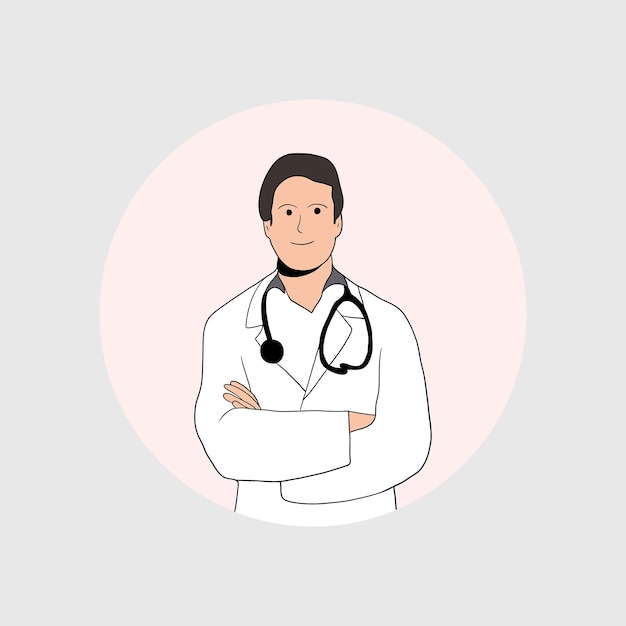 Doctor with his arms crossed illustration