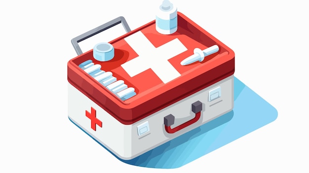 Vector doctors professional first aid toolbox for immediate medical support