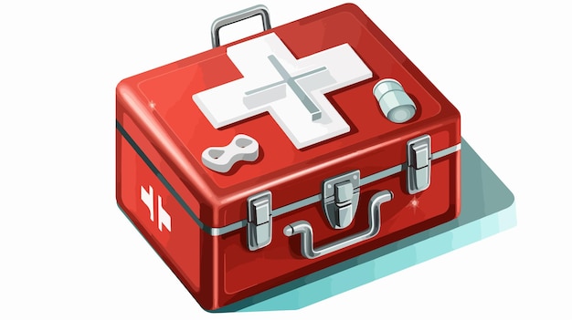 Vector doctors professional first aid toolbox for immediate medical support