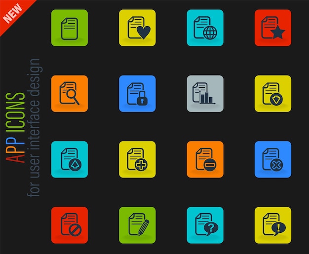 Document icon set