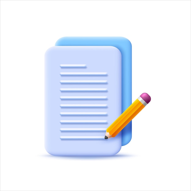 Document icon with 3D style