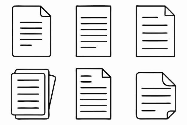 Document line art minimalist office design sketch