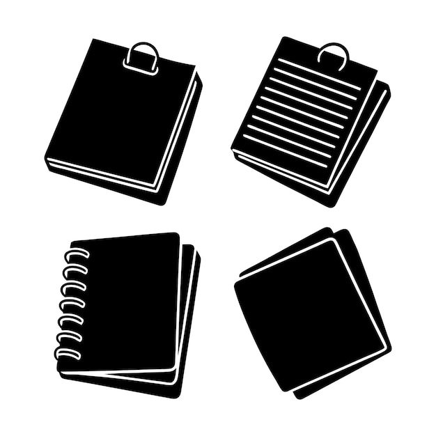 Vector document note pad icon set vector illustration