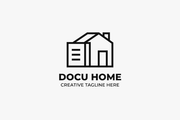 Document Saving Storage House Minimalist Logo