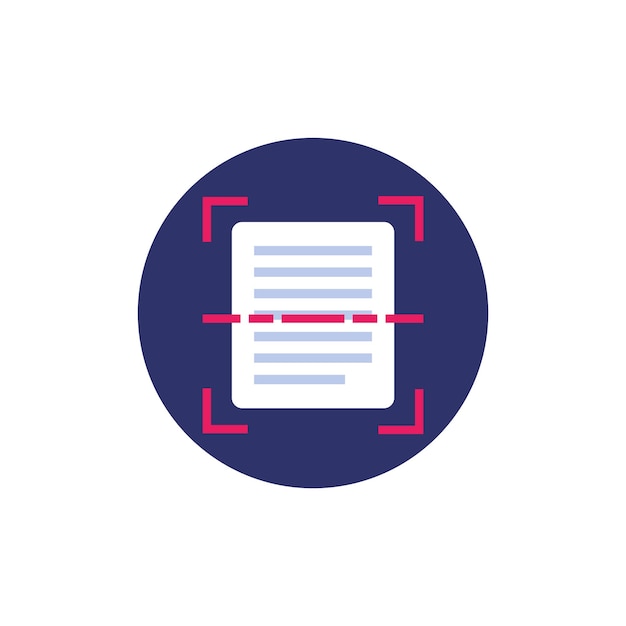 Document scan icon flat vector