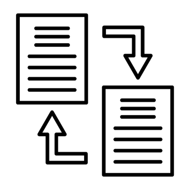 Documents Exchange Line Illustration