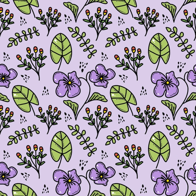 doddle flower pattern seamless