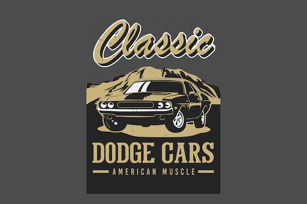 Dodge cara american muscle silhouette design