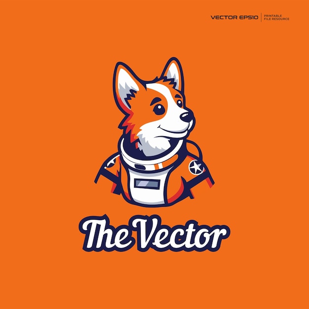 Dog astronaut vector logo character cartoon illustration eps10