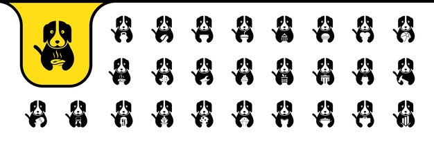 Vector dog beagle mascot cartoon flat cute icons design vector