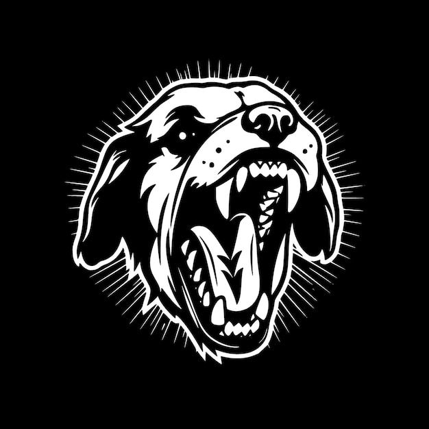 Dog Black and White Isolated Icon Vector illustration