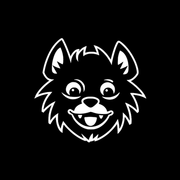 Dog Black and White Vector illustration