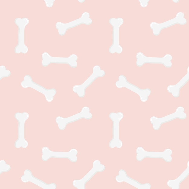 Dog Bone Seamless pattern on pink background