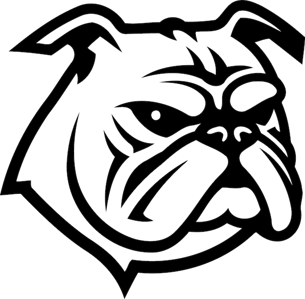 Dog bulldog animal in black and white