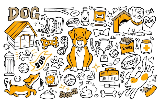 Dog cartoon doodles cute dog