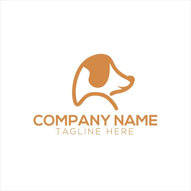 dog and cat logo design pet care white linear style concept element