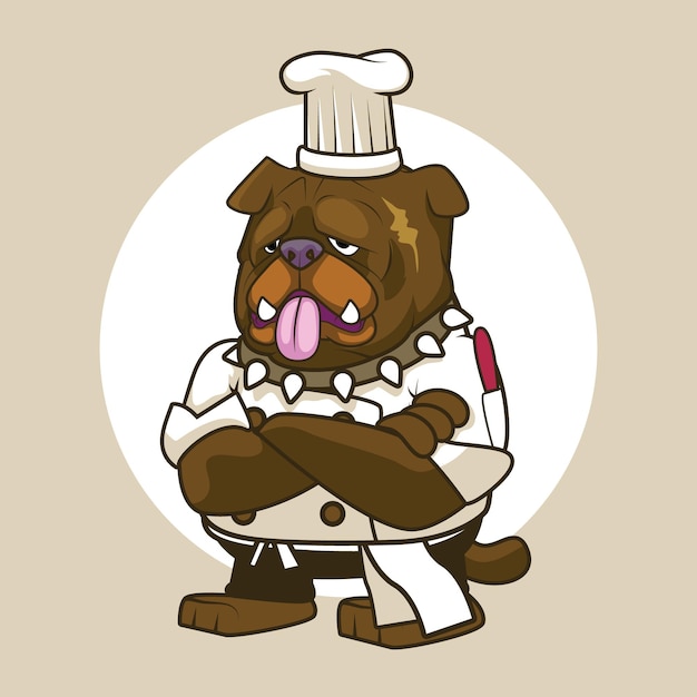 dog chef vector illustration