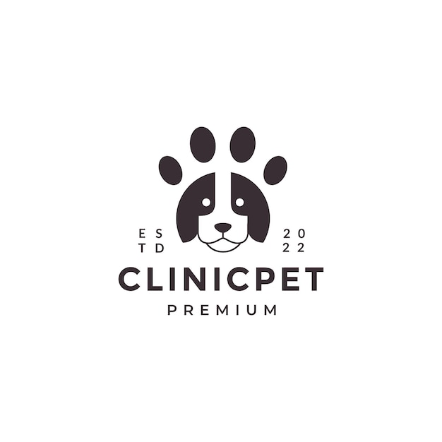 Dog clinic logo design vector illustration