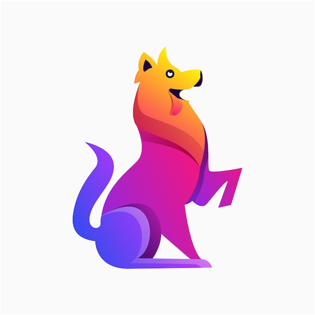 Dog colorful logo design