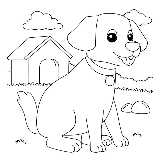 Dog Coloring Page for Kids