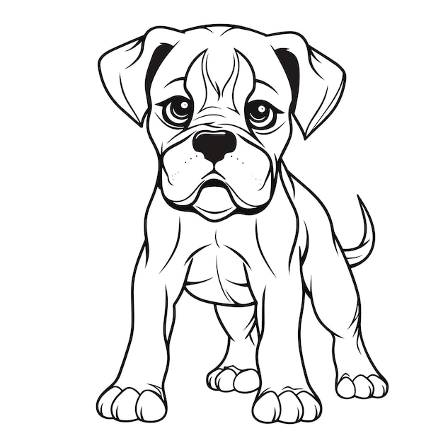 A dog colouring book for kids vector illustration