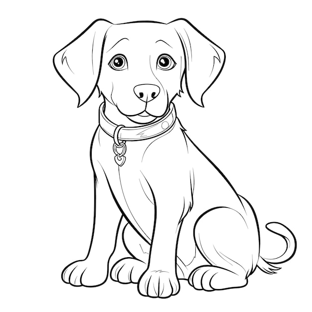 A dog colouring book for kids vector illustration