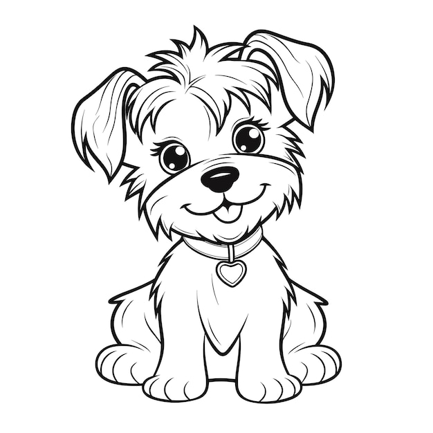 A dog colouring book for kids vector illustration