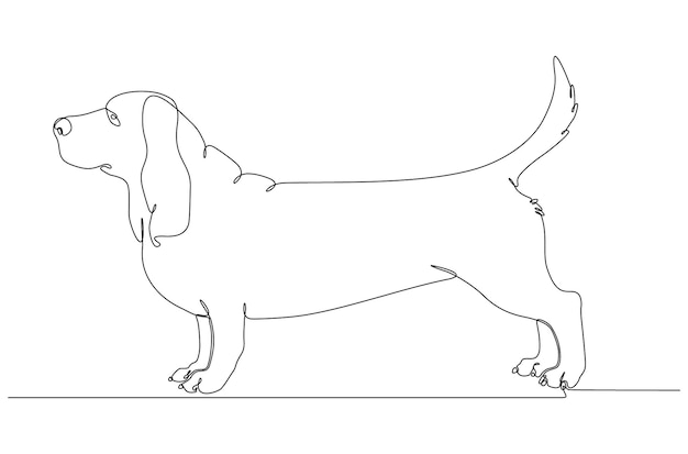 dog continuous line drawing