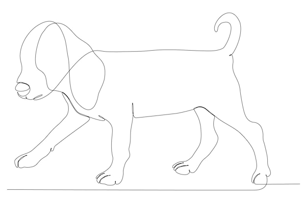 dog continuous line drawing