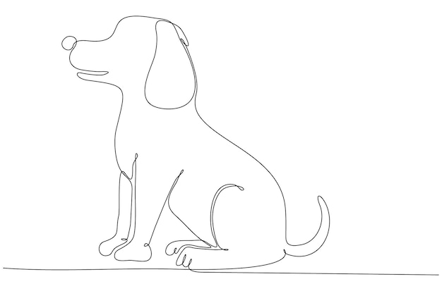 dog continuous line drawing