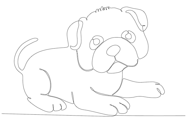 dog continuous line drawing